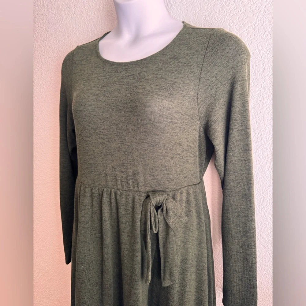 At The Knee Hacci Faux Wrap Dress 0X